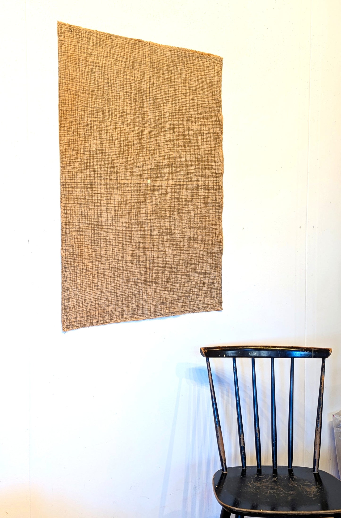 Stitched Cross on Hessian