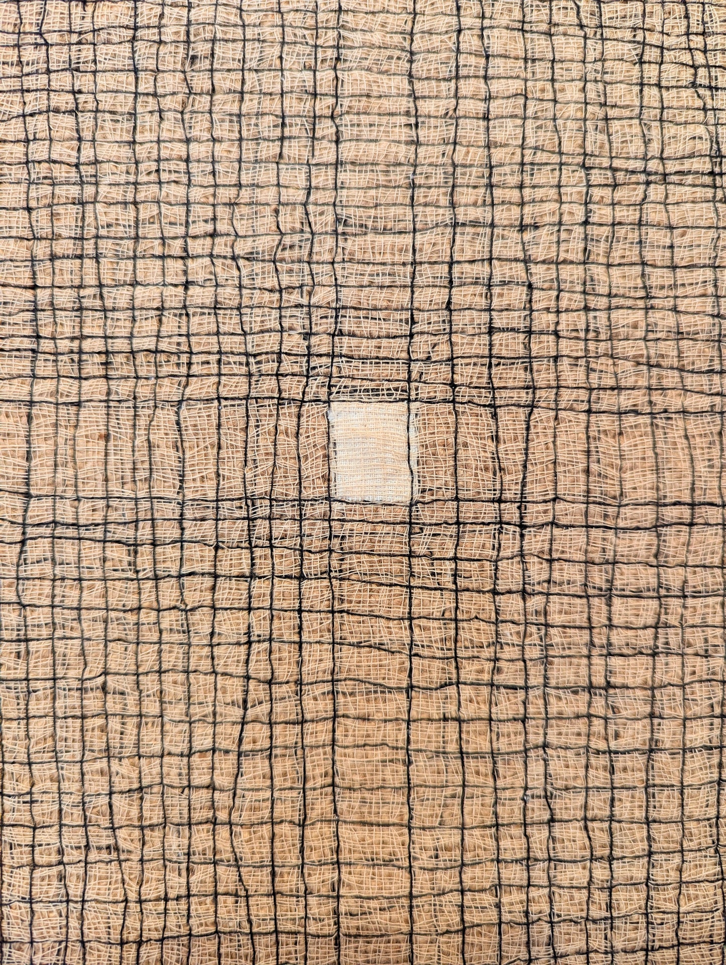 Stitched Cross on Hessian