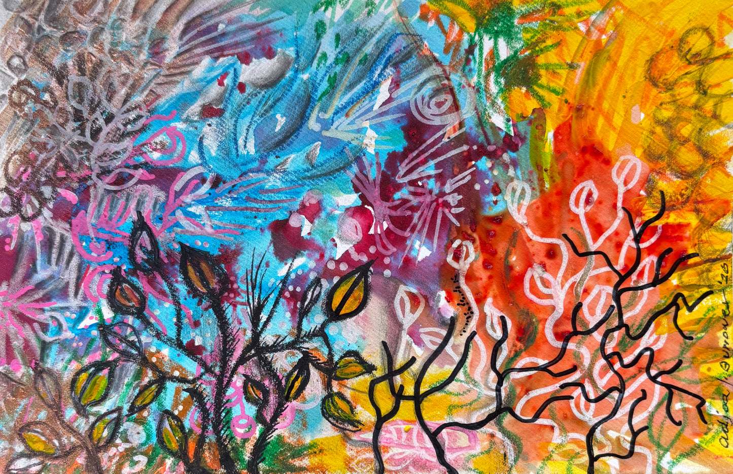 Adjoa Burrowes — Correspondances #2 — original postcard artwork