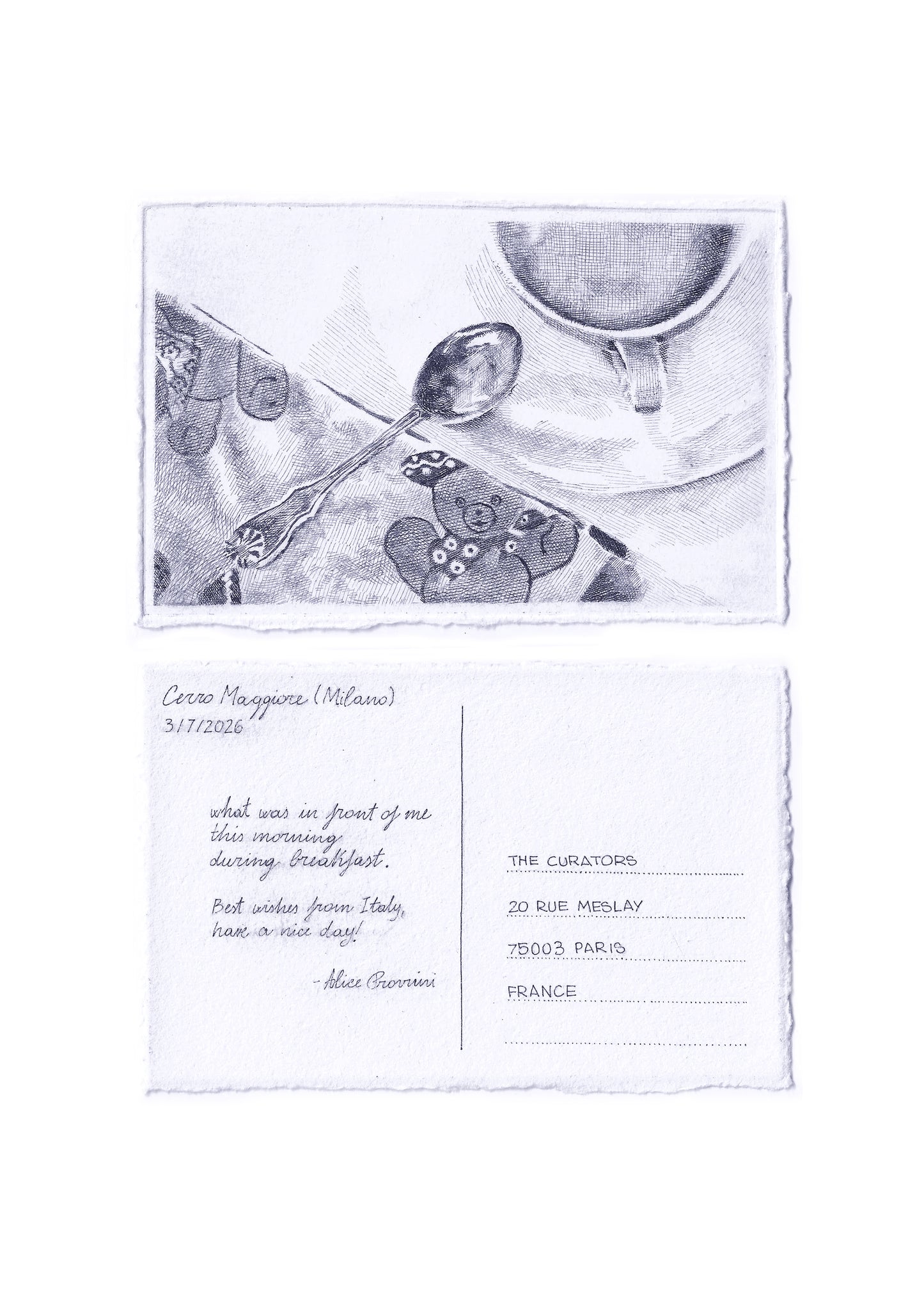 Alice Provini — Correspondances #1 — original postcard artwork
