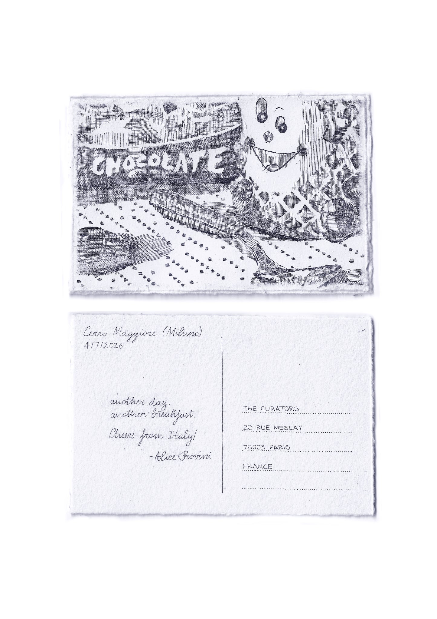 Alice Provini — Correspondances #2 — original postcard artwork