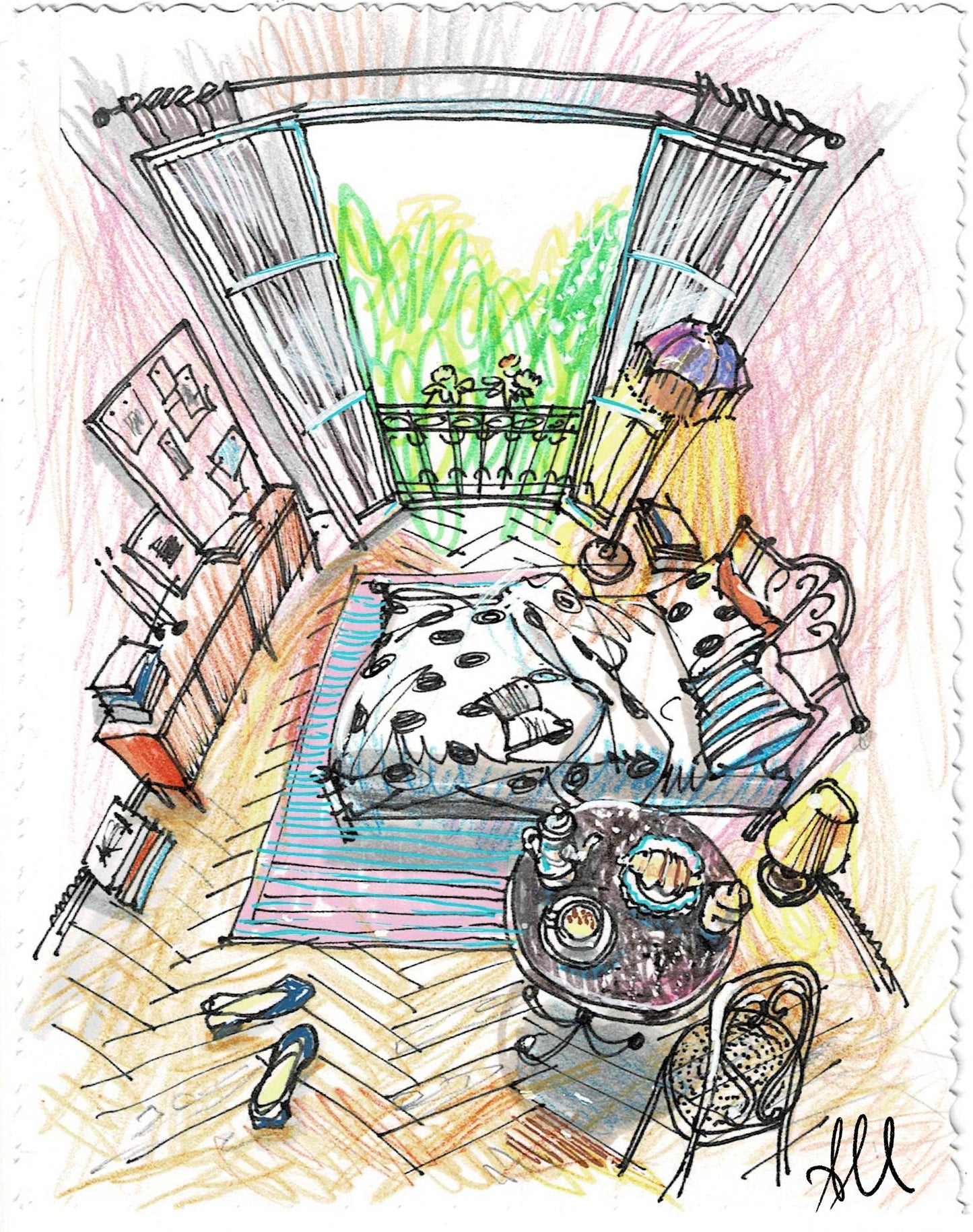 Anna Kuznetsova — Correspondances #1 — original postcard artwork