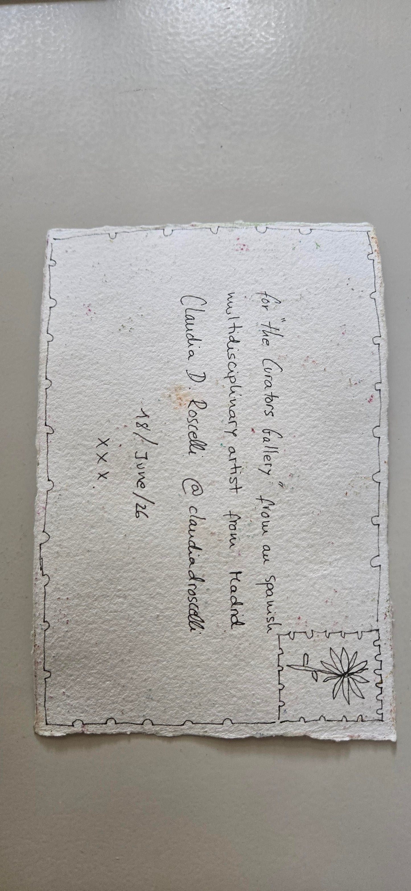 CLAUDIA D. ROSCELLI — Correspondances #2 — original postcard artwork