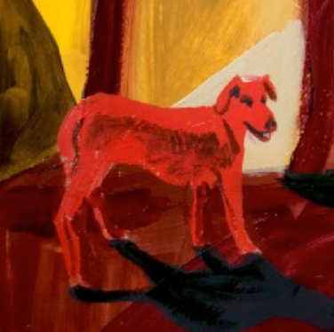 Lévitation au chien orange