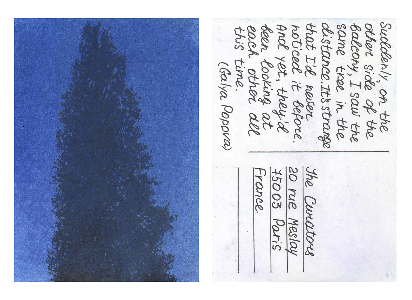 Galya Popova — Correspondances #2 — original postcard artwork