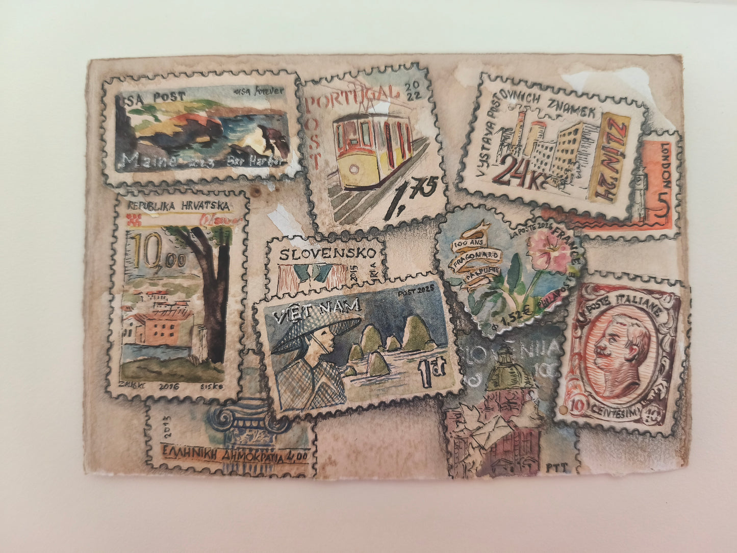 Ivayla Stoyanova — Correspondances #1 — original postcard artwork