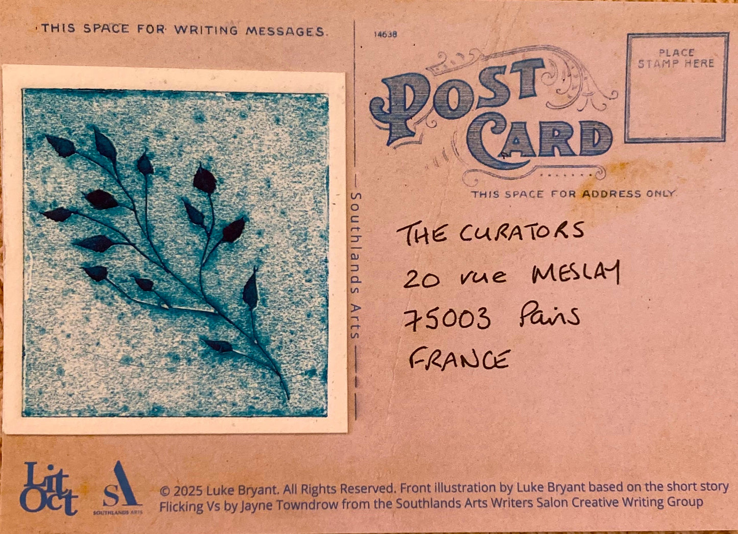 Jayne Towndrow — Correspondances #1 — original postcard artwork