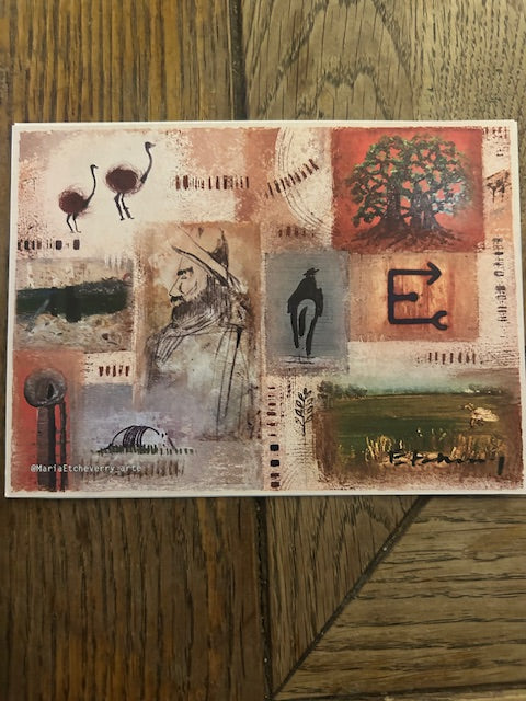 Maria Etcheverry — Correspondances #3 — original postcard artwork