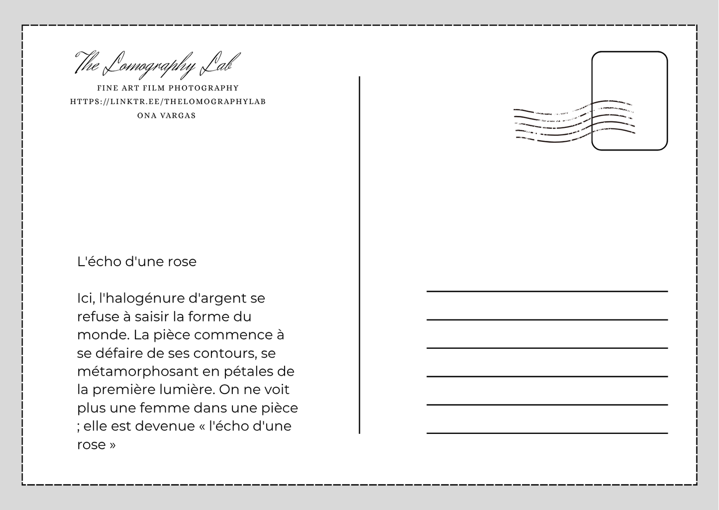 Ona Vargas — Correspondances #2 — original postcard artwork