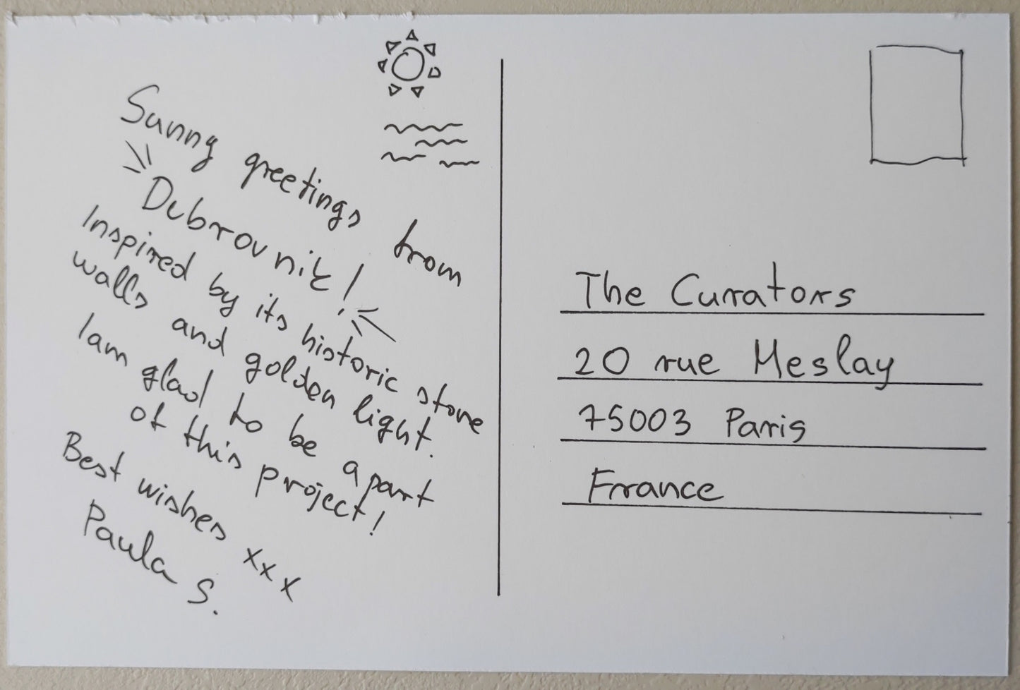 Paula Stefan — Correspondances #2 — original postcard artwork