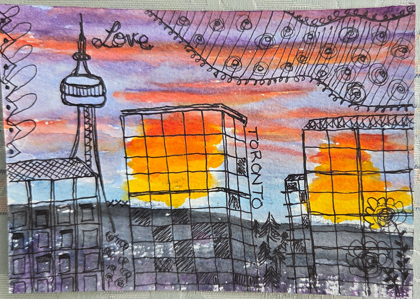 Priya Saibel — Correspondances #2 — original postcard artwork