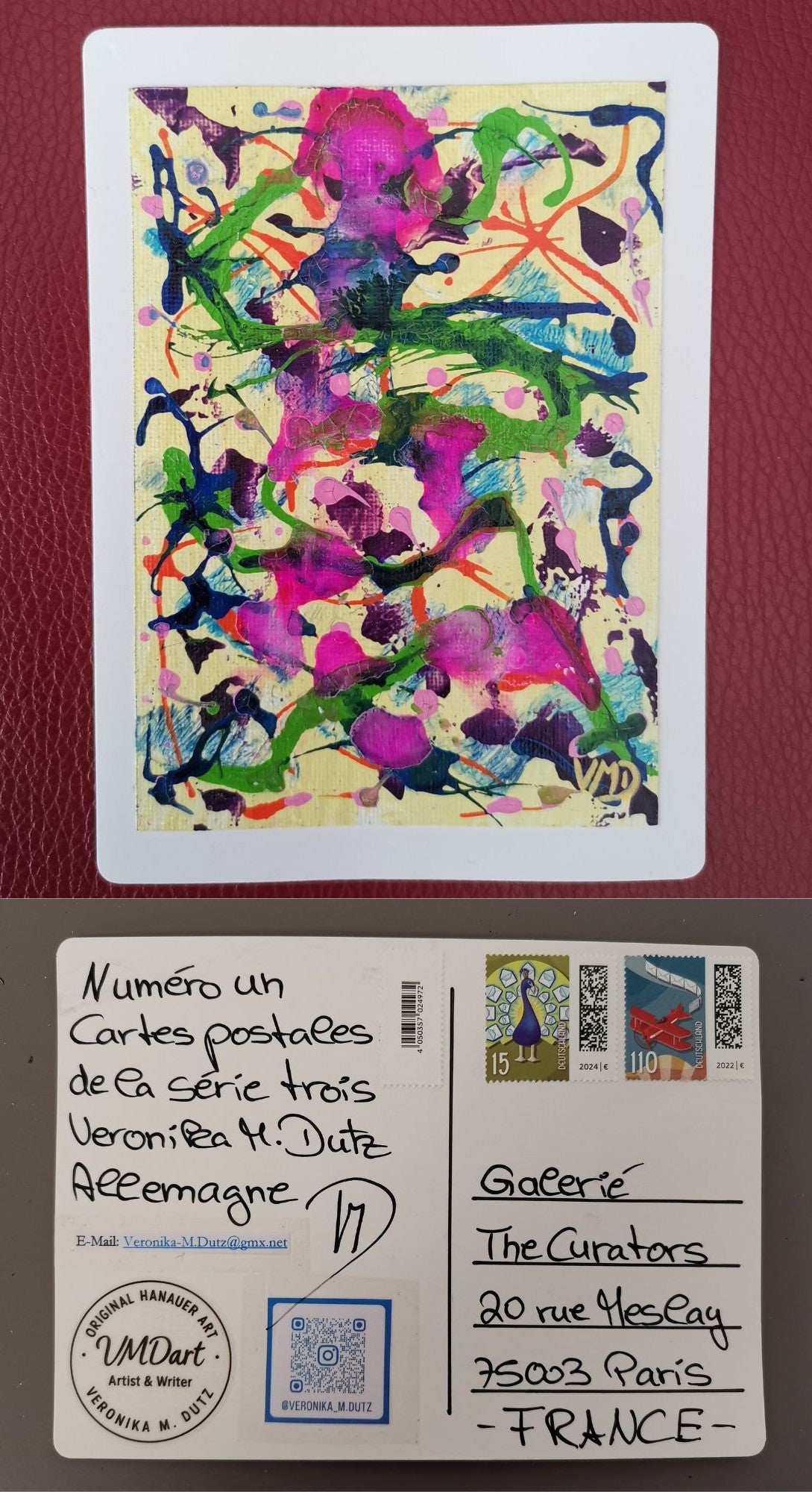 Veronika M. Dutz — Correspondances #1 — original postcard artwork