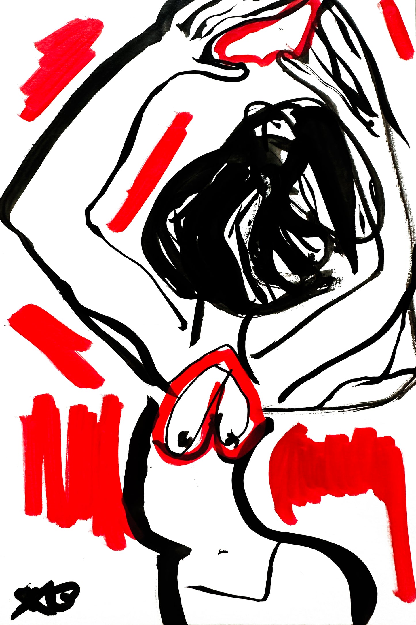 x ilona blue Gabrielle Revere — Correspondances #3 — original postcard artwork