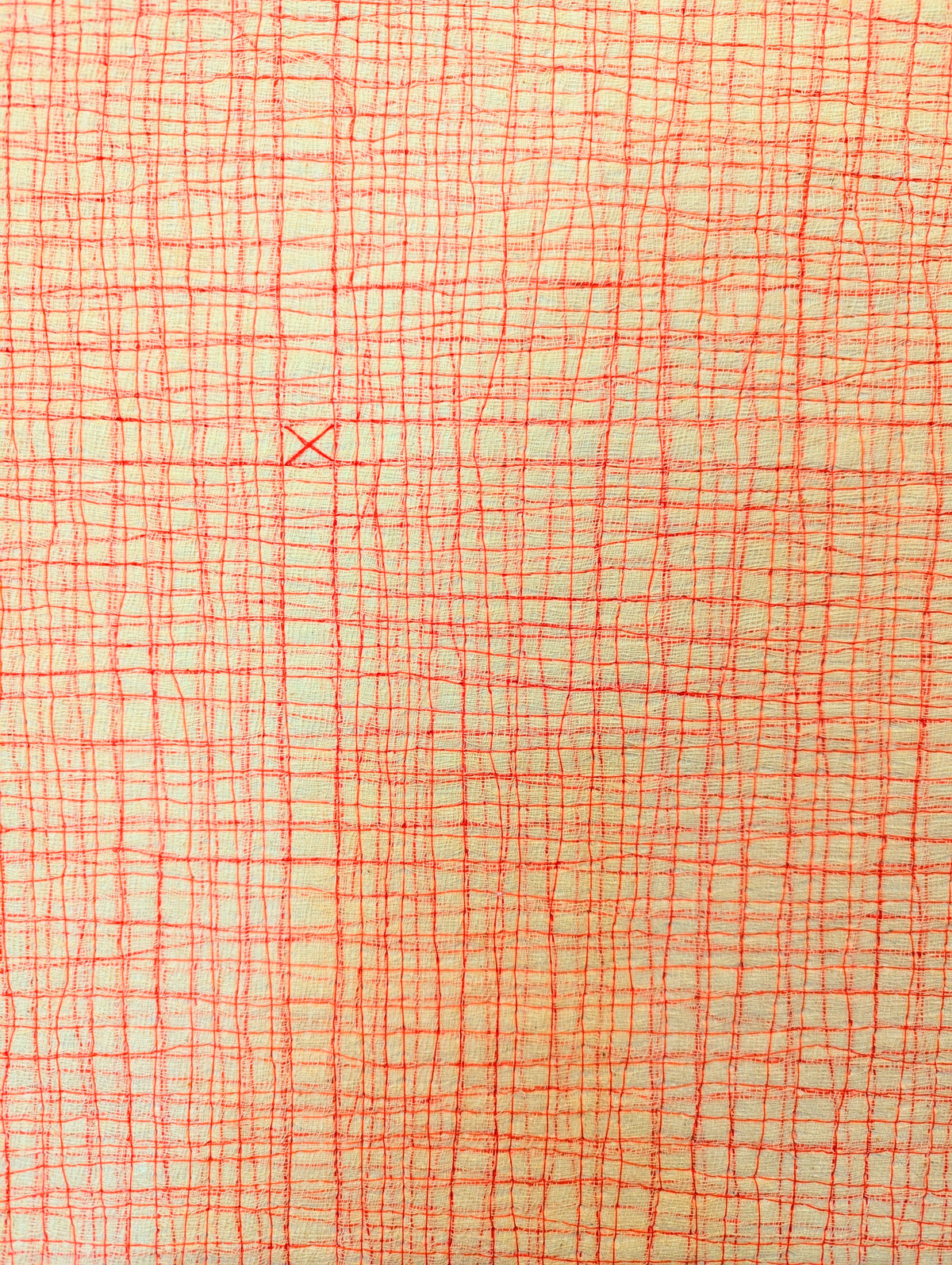 Red Stitched Line on Calico