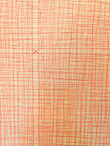 Red Stitched Line on Calico