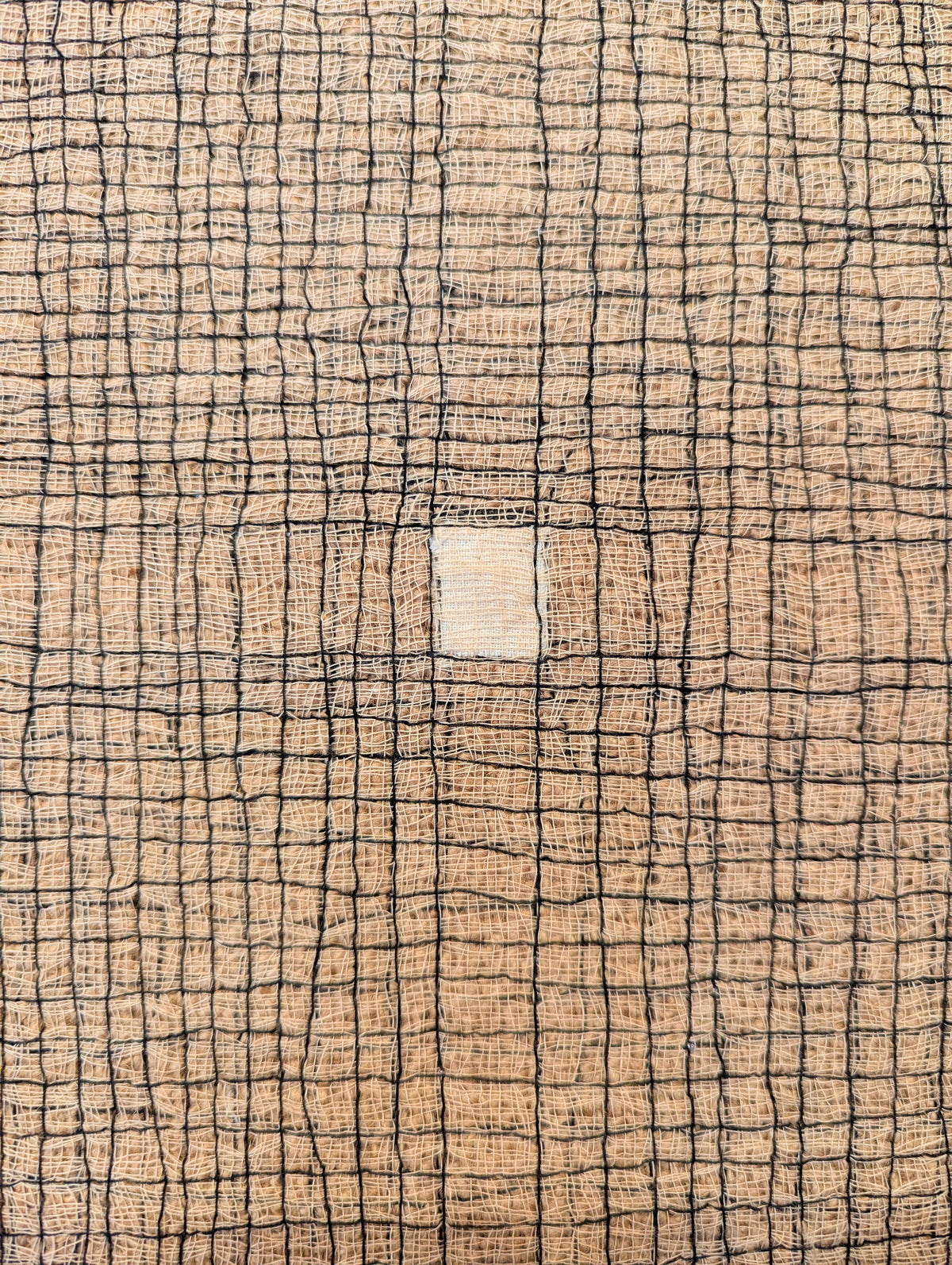 Stitched Cross on Hessian