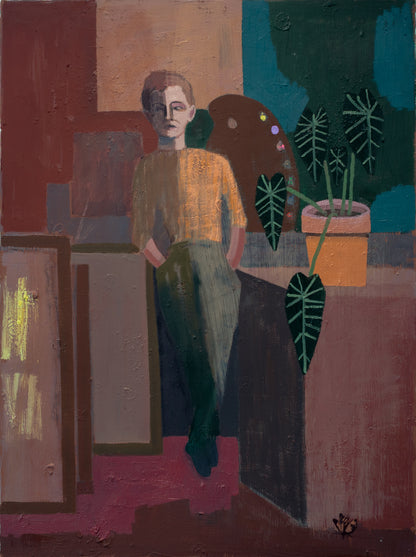 Tove Jansson with Potted Plant and Monarch Butterfly