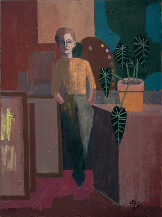 Tove Jansson with Potted Plant and Monarch Butterfly
