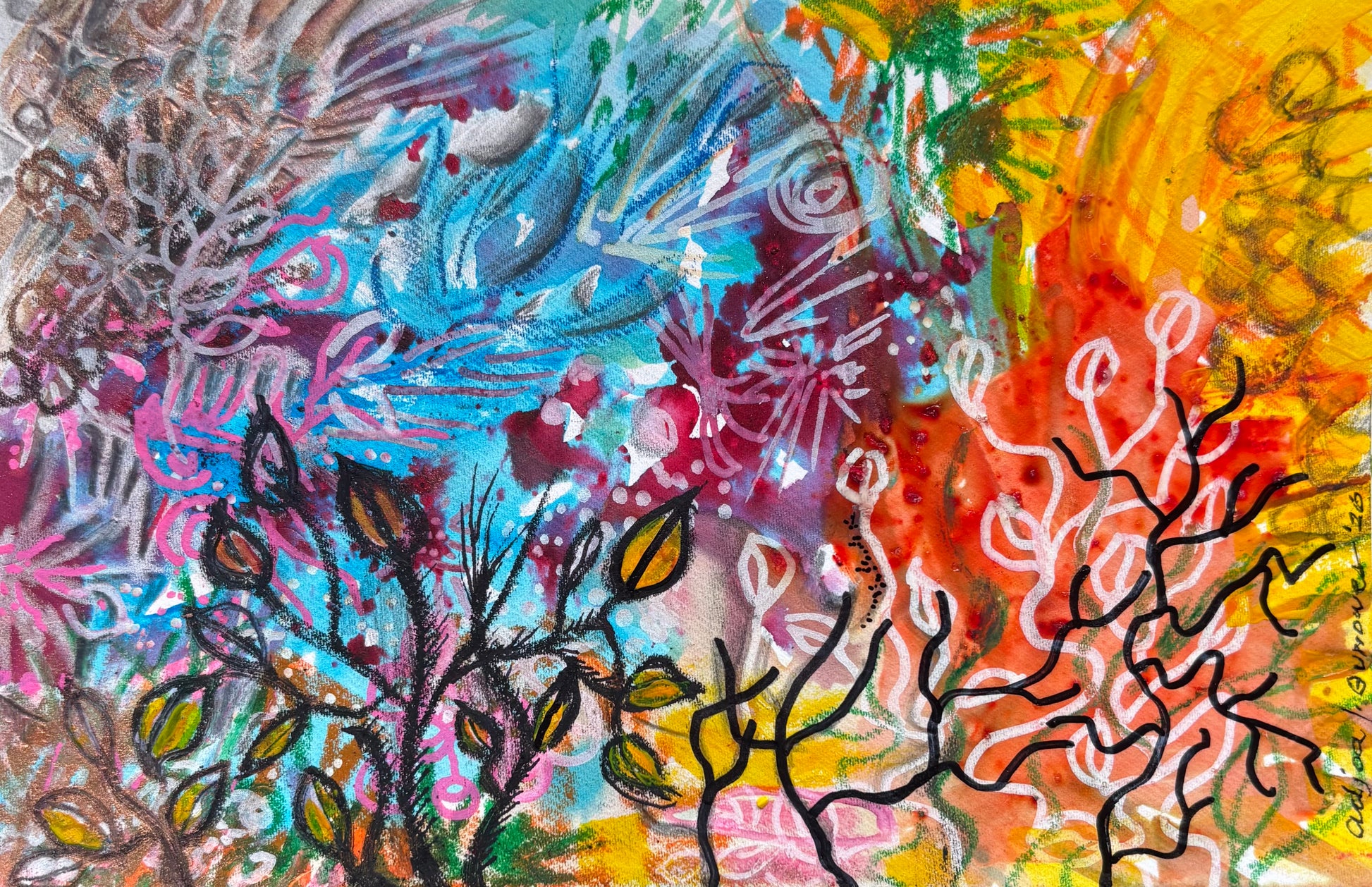 Adjoa Burrowes — Correspondances #2 — original postcard artwork