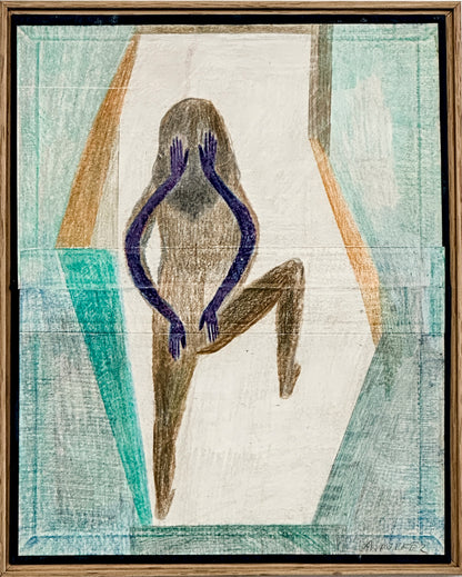 Femme aux mains bleues