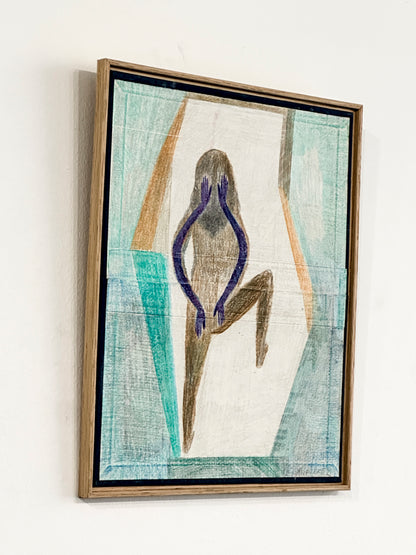 Femme aux mains bleues