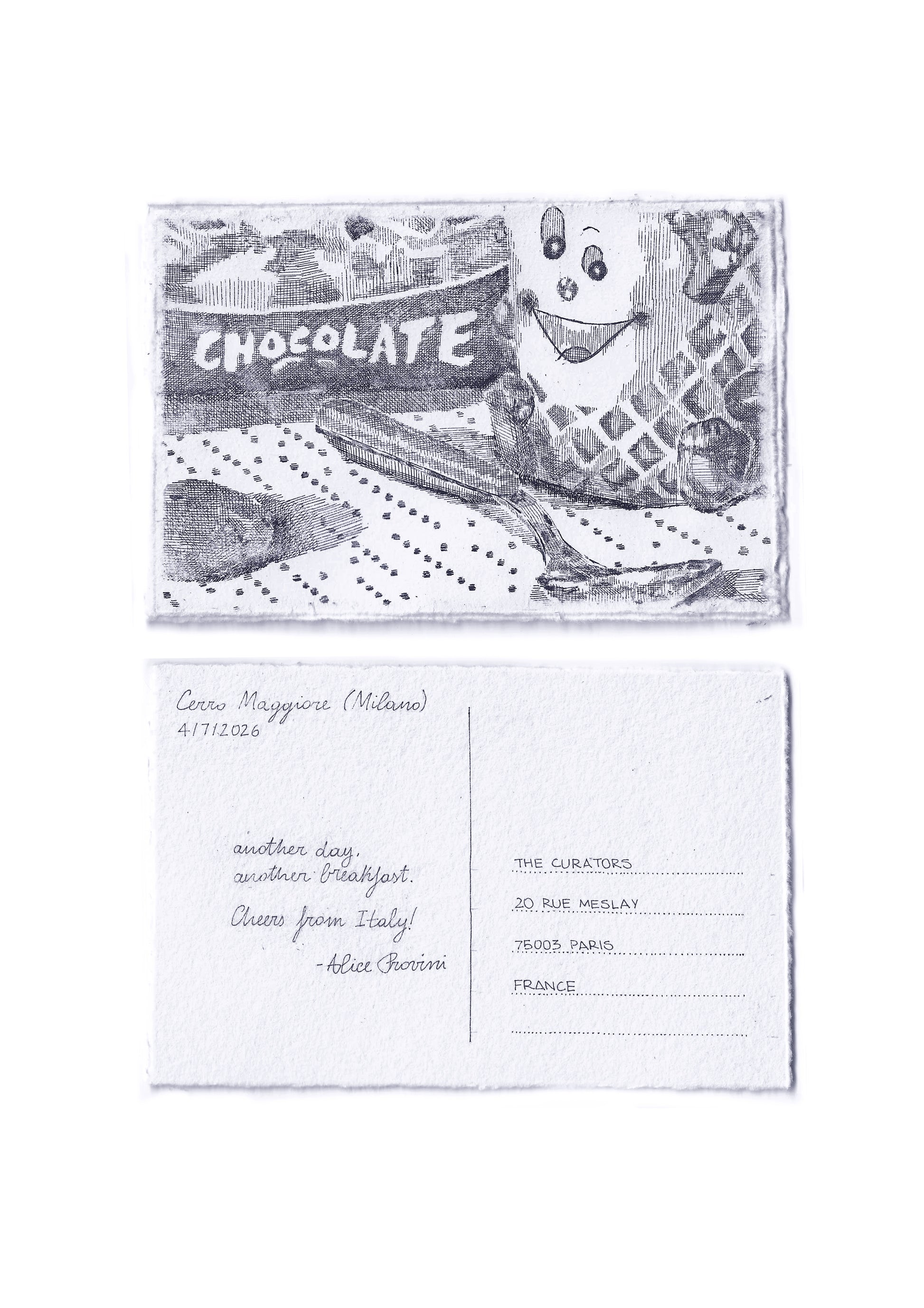 Alice Provini — Correspondances #2 — original postcard artwork
