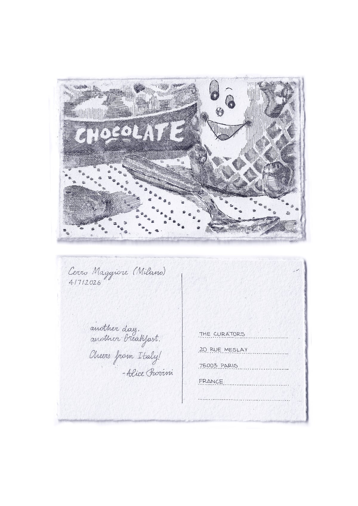 Alice Provini — Correspondances #2 — original postcard artwork