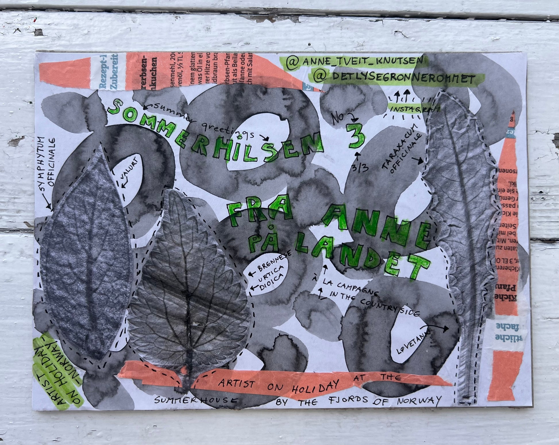 Anne Tveit Knutsen — Correspondances #3 — original postcard artwork