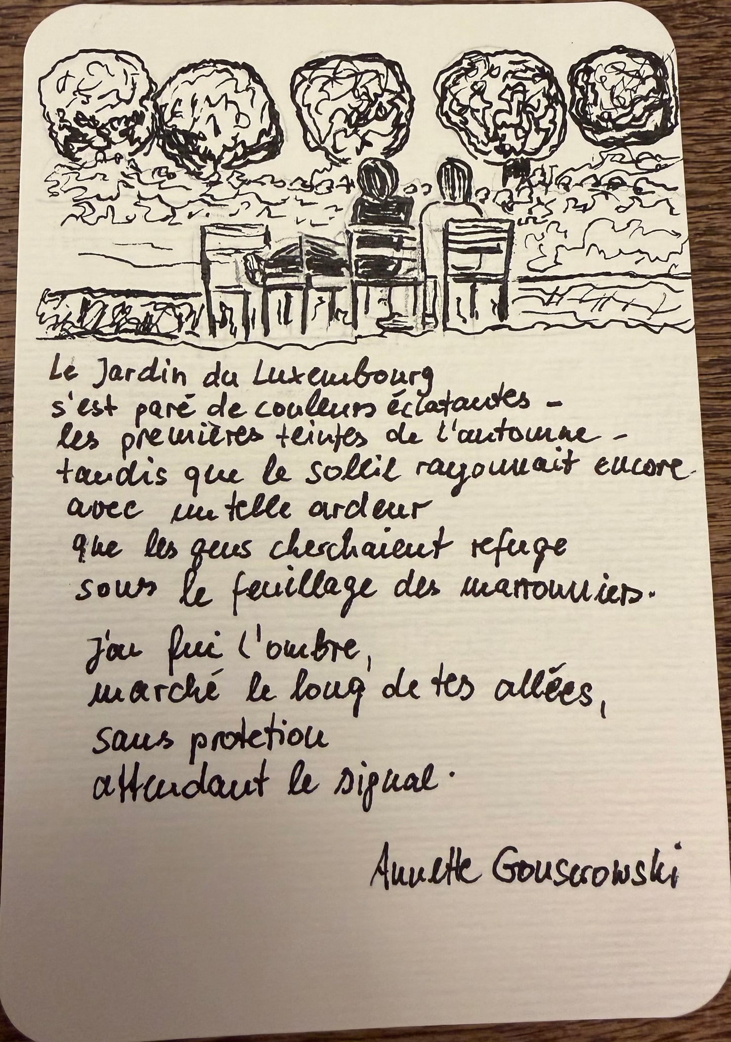 Annette Gonserowski — Correspondances #3 — original postcard artwork