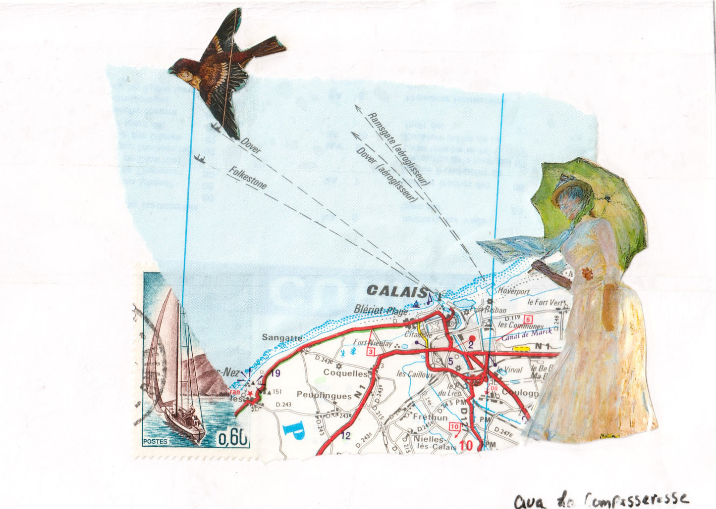 Ava "La Compasseresse" de Courtivron — Correspondances #1 — original postcard artwork