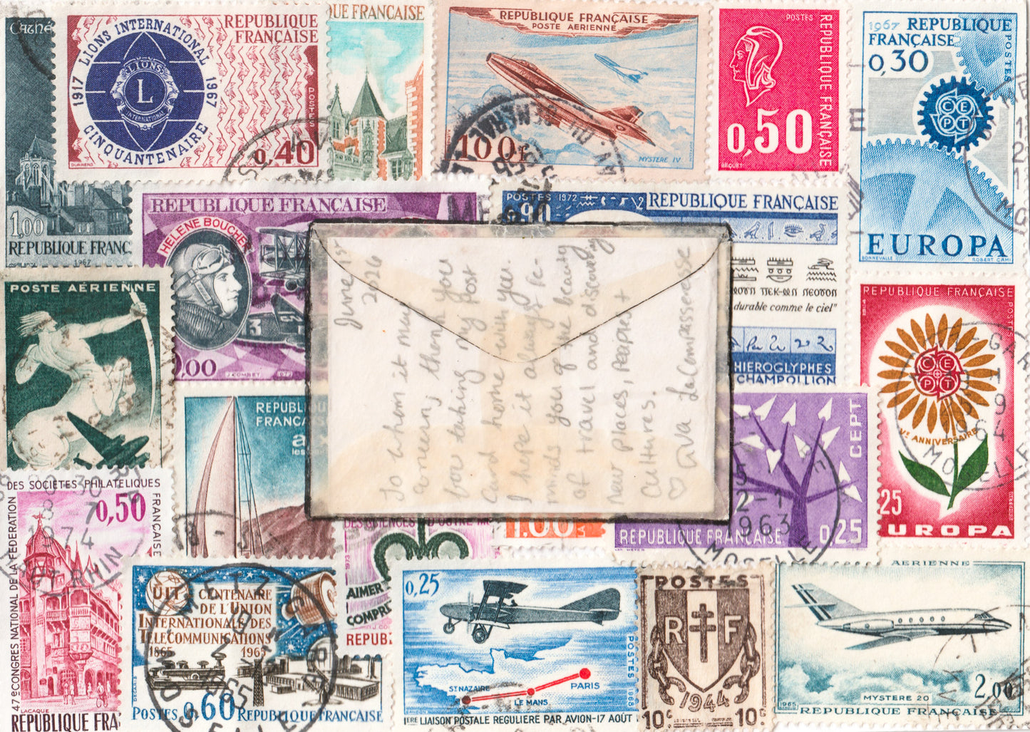 Ava "La Compasseresse" de Courtivron — Correspondances #2 — original postcard artwork