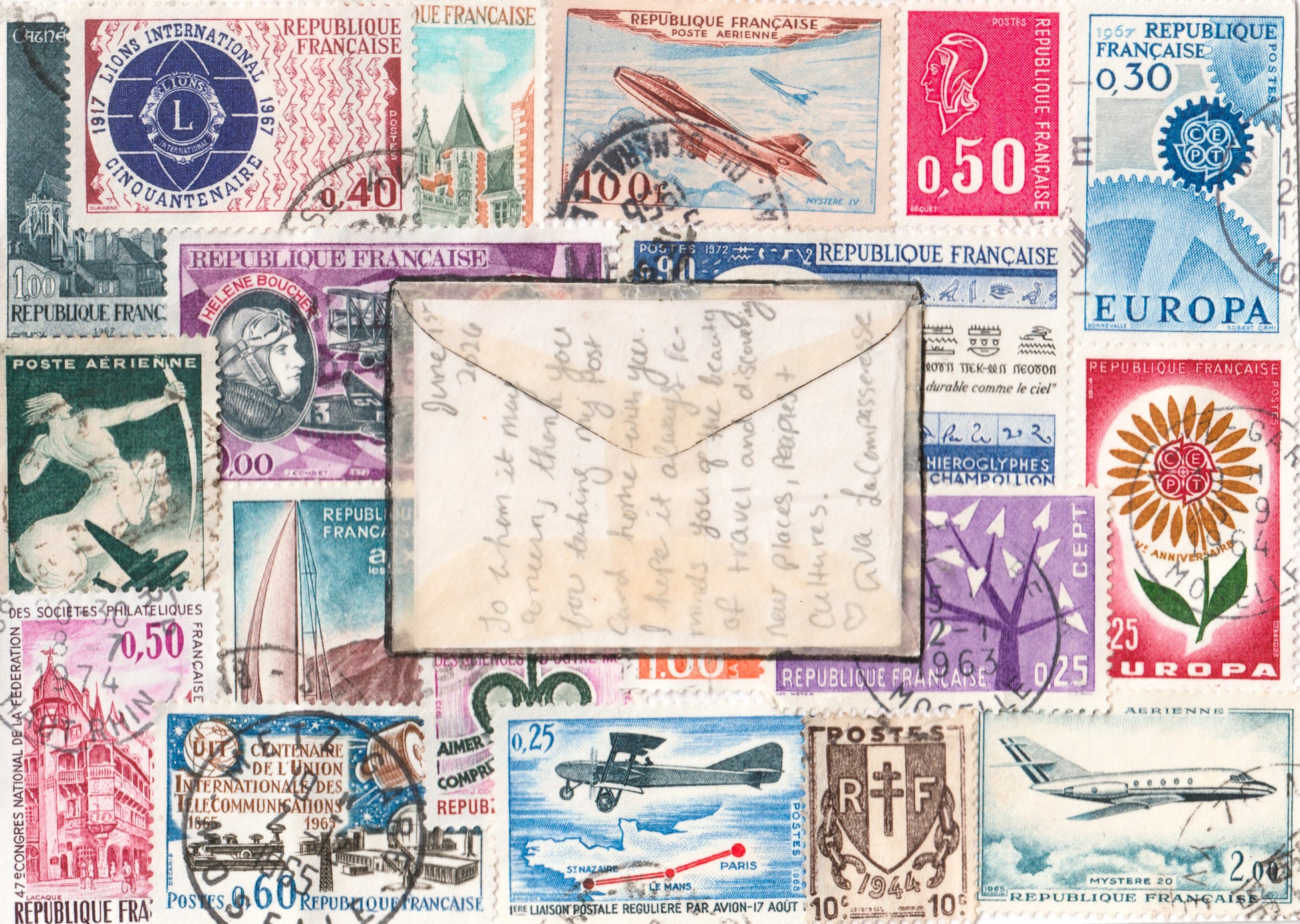 Ava "La Compasseresse" de Courtivron — Correspondances #2 — original postcard artwork