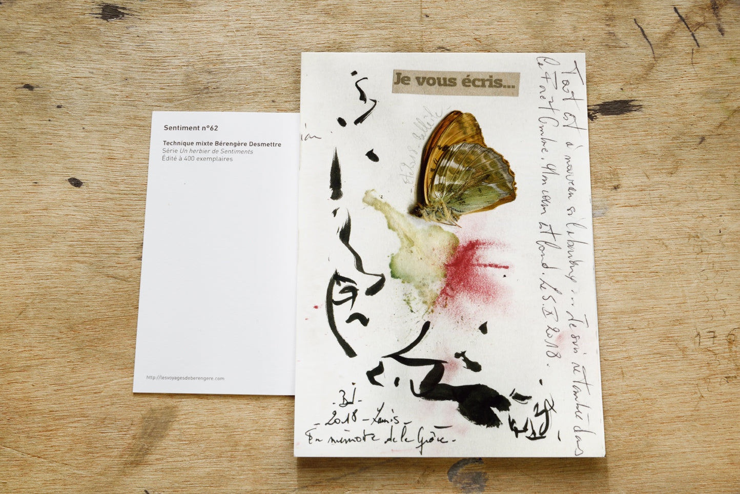 Bérengère DESMETTRE — Correspondances #3 — original postcard artwork