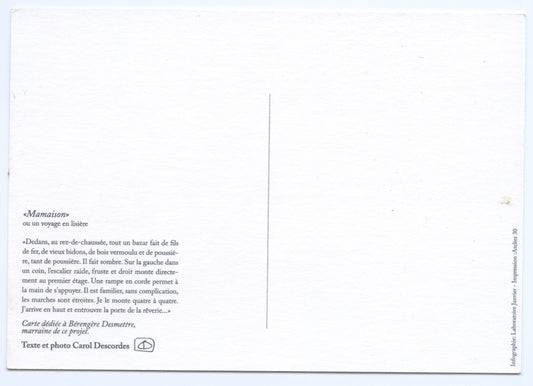 Carol Descordes — Correspondances #2 — original postcard artwork