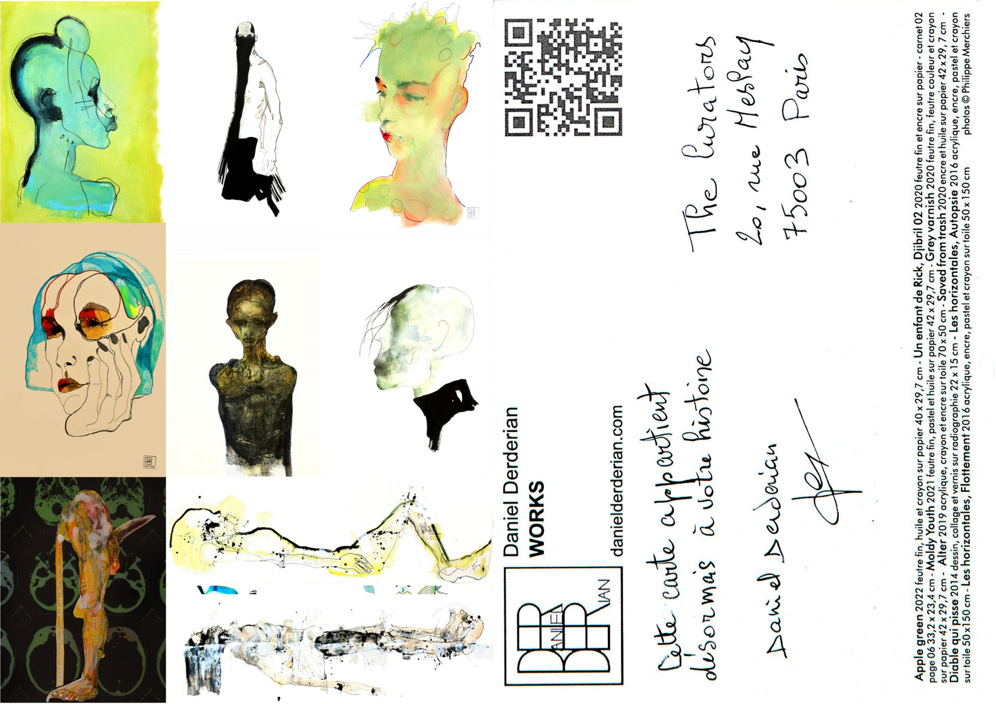 Daniel Derderian — Correspondances #2 — original postcard artwork