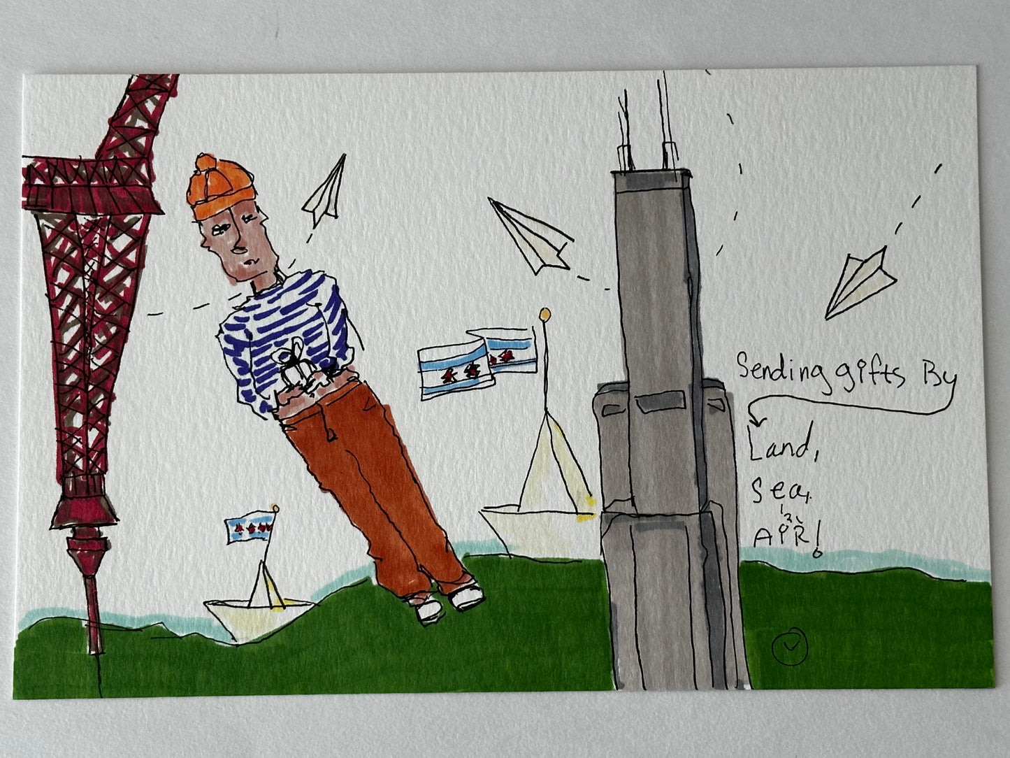 David Jude Greene — Correspondances #1 — original postcard artwork