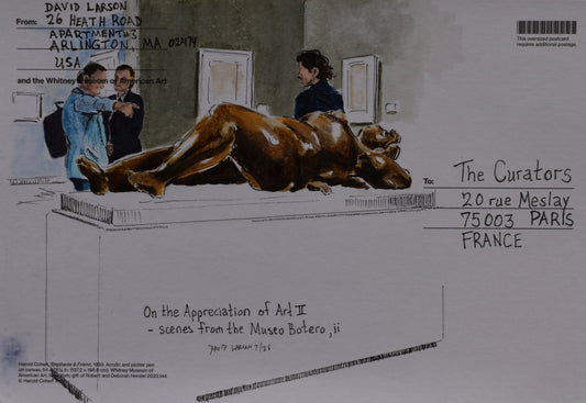 David Larson — Correspondances #2 — original postcard artwork