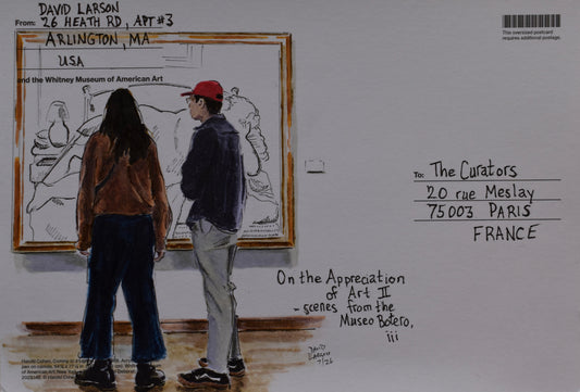 David Larson — Correspondances #3 — original postcard artwork