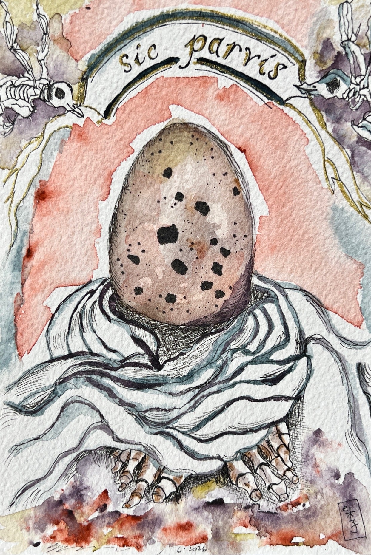 Elizabeth Lee — Correspondances #3 — original postcard artwork