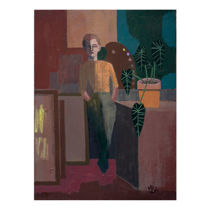 Tove Jansson with Potted Plant and Monarch Butterfly
