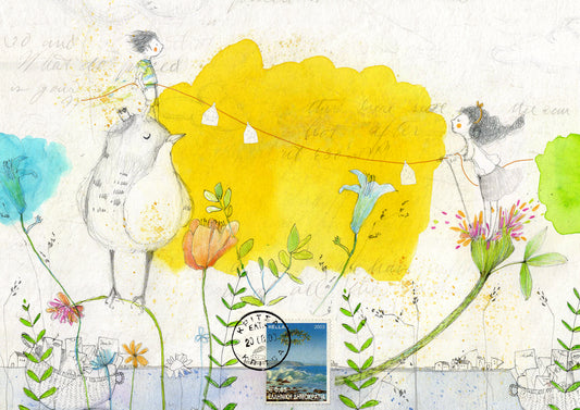 FRANCESCA QUATRARO — Correspondances #1 — original postcard artwork