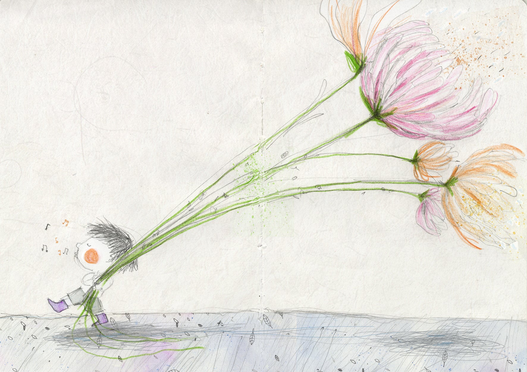 FRANCESCA QUATRARO — Correspondances #3 — original postcard artwork