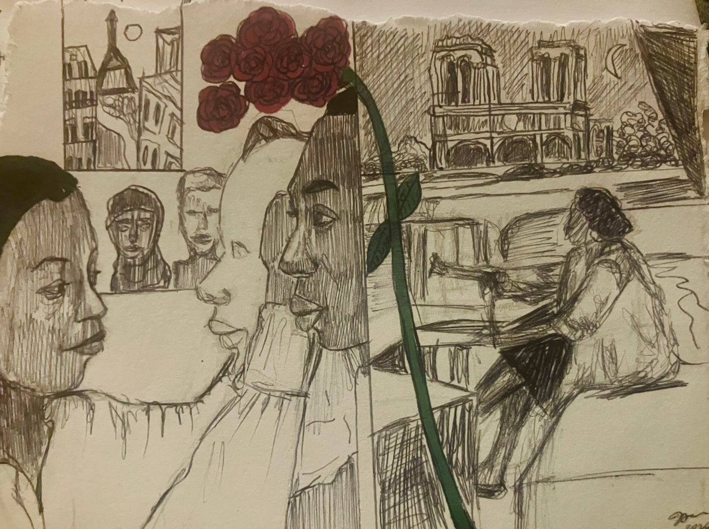 Janyce Denise Glasper — Correspondances #1 — original postcard artwork