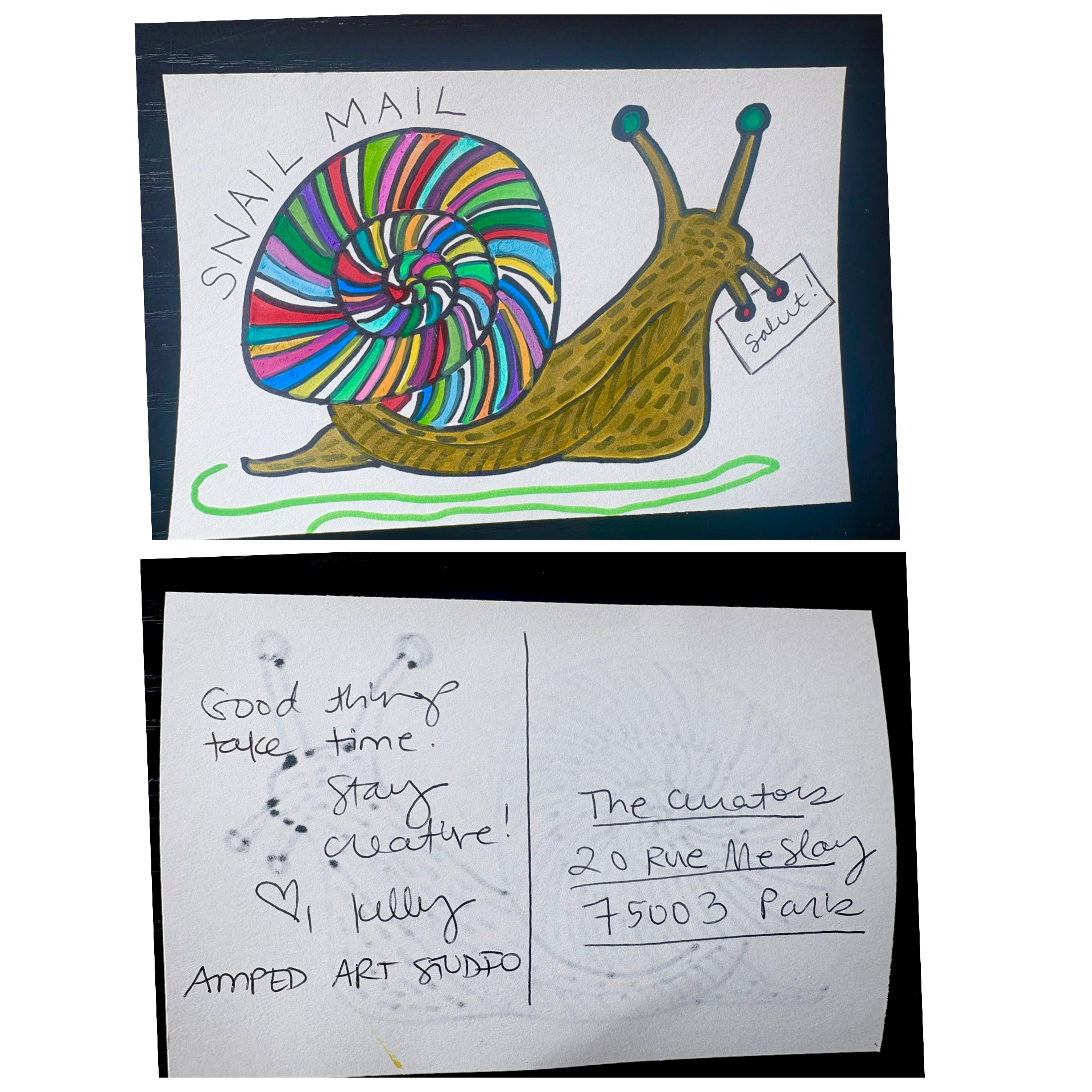 Kelly Schafer — Correspondances #3 — original postcard artwork