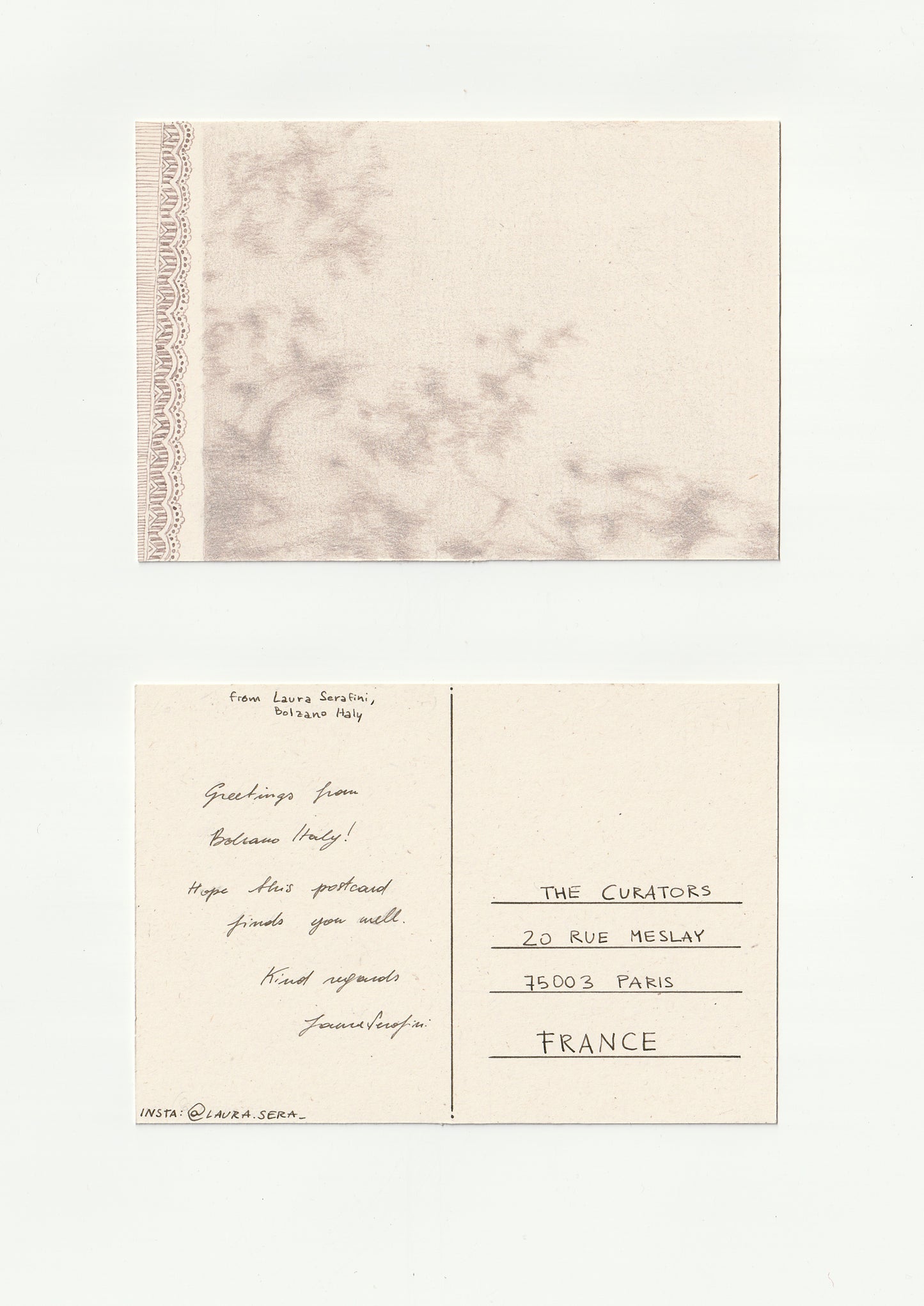 Laura Serafini — Correspondances #2 — original postcard artwork