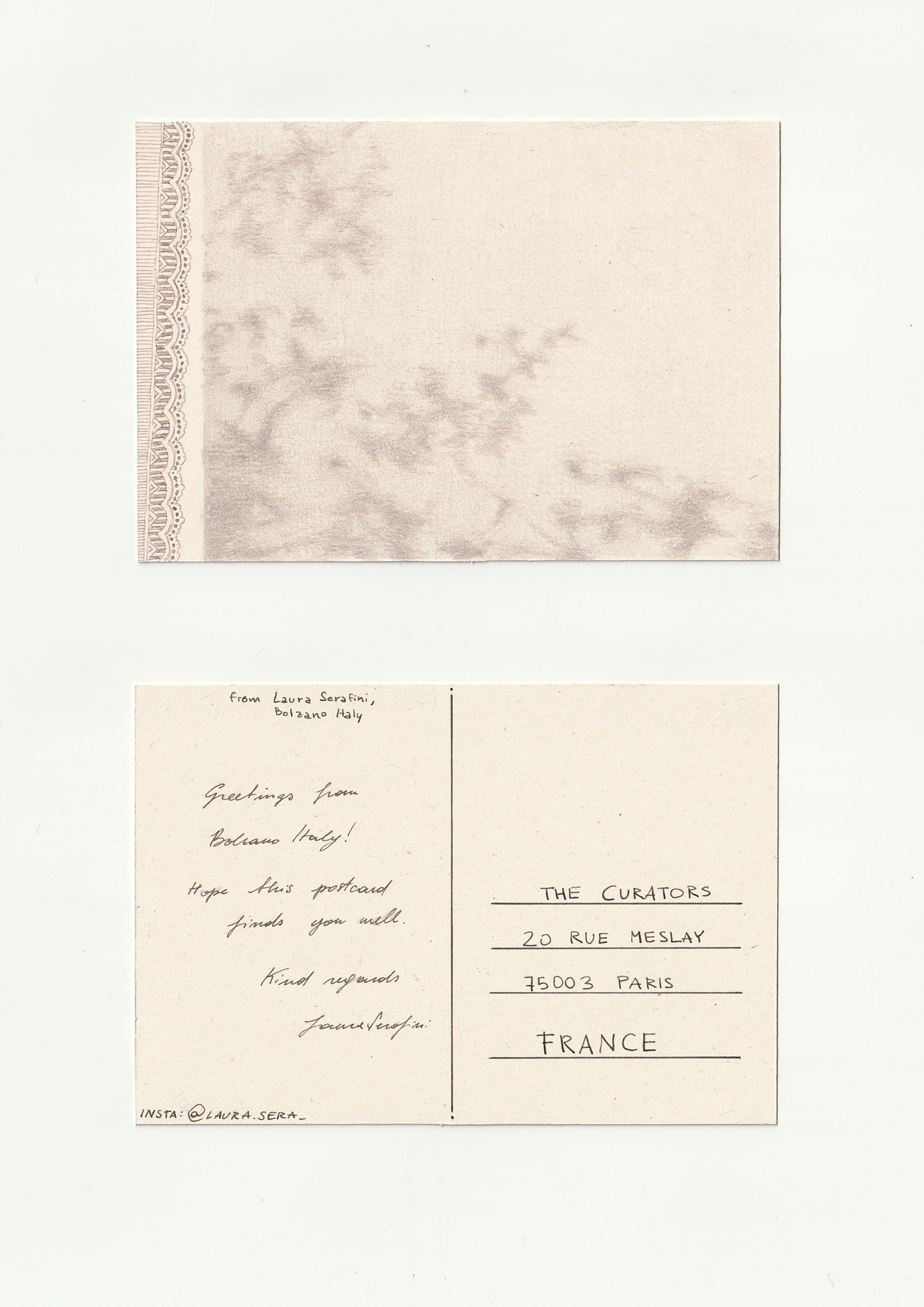 Laura Serafini — Correspondances #2 — original postcard artwork