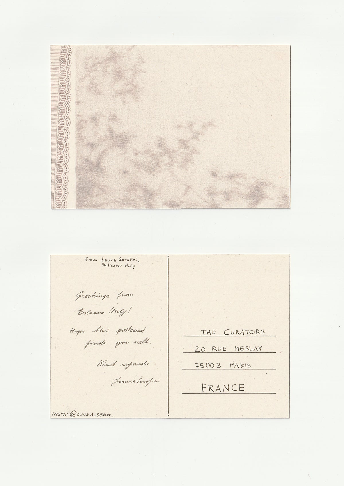Laura Serafini — Correspondances #2 — original postcard artwork