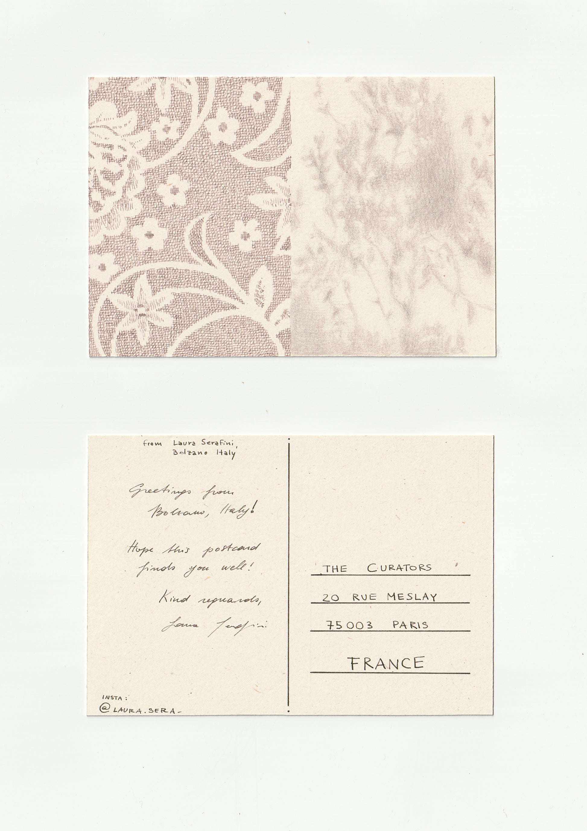 Laura Serafini — Correspondances #3 — original postcard artwork