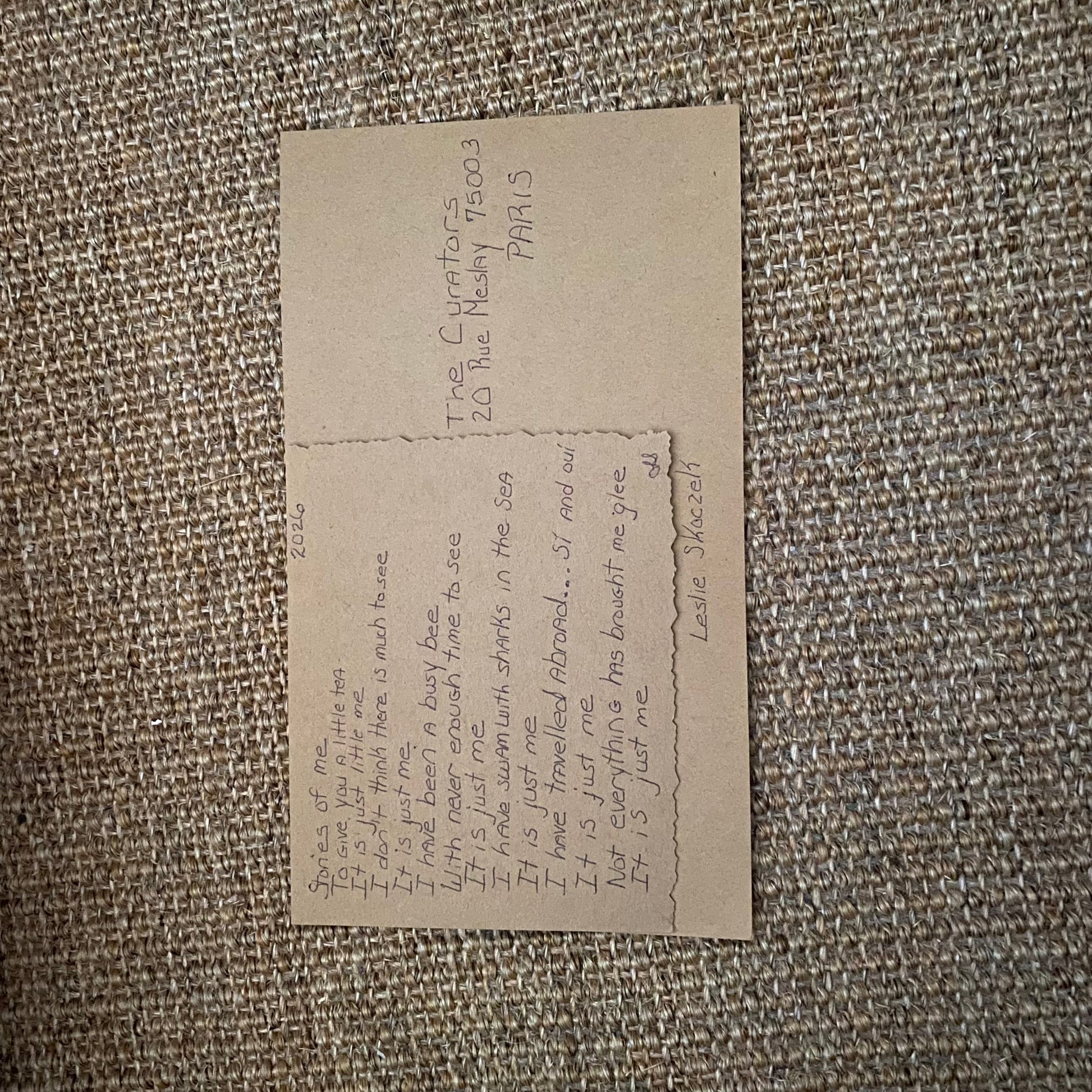 Leslie Skoczek — Correspondances #2 — original postcard artwork