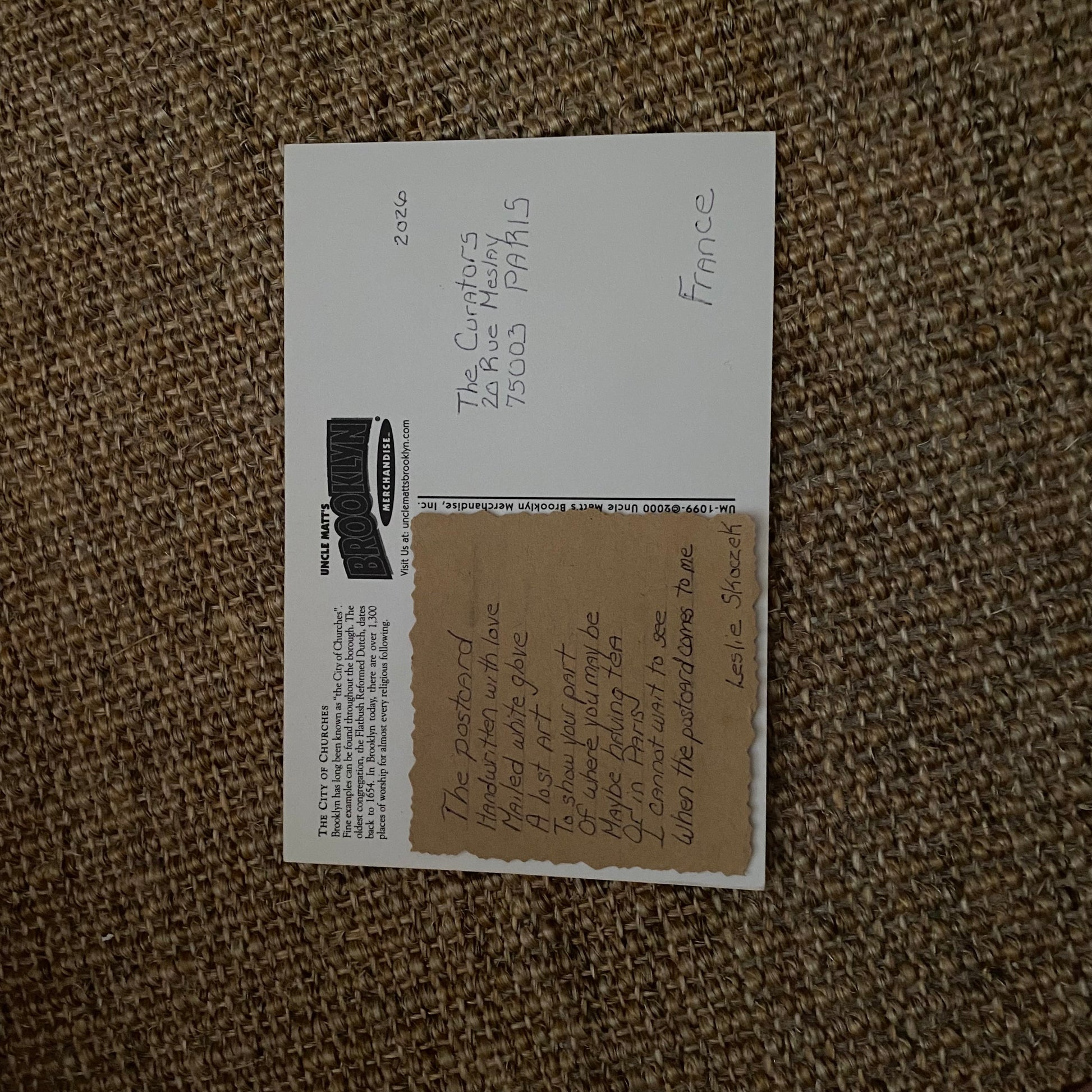 Leslie Skoczek — Correspondances #3 — original postcard artwork